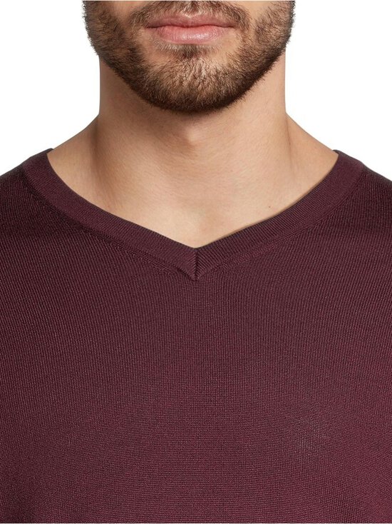 ESSENTIALS by Stockmann - Eric-merinoneulepaita - AUBERGINE 171614 | Stockmann - photo 4
