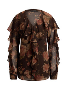 Lauren Ralph Lauren - Floral Ruffle blūze - 001 BROWN MULTI | Stockmann