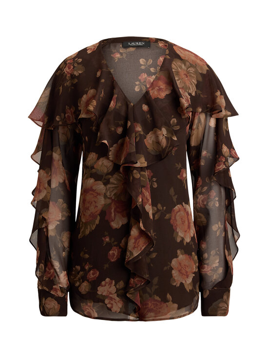 Lauren Ralph Lauren - Floral Ruffle blūze - 001 BROWN MULTI | Stockmann - photo 1
