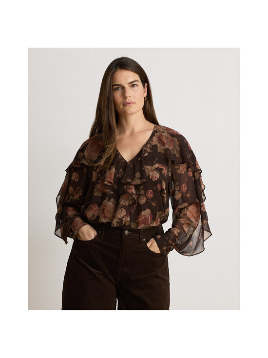 Lauren Ralph Lauren - Floral Ruffle blūze - 001 BROWN MULTI | Stockmann - photo 2