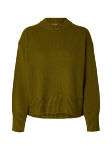 Selected - Kampsun SlfCille Cashmere Blend O-Neck - FIR GREEN | Stockmann