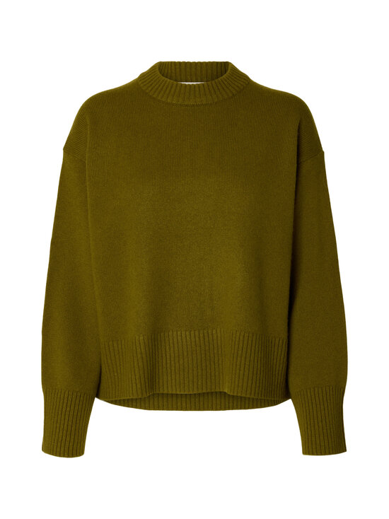 Selected - Kampsun SlfCille Cashmere Blend O-Neck - FIR GREEN | Stockmann - photo 1
