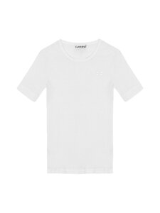 Ganni - Soft Rib t-paita - 151 BRIGHT WHITE | Stockmann