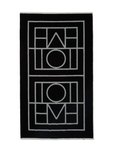 TOTEME - Monogram Jacquard -rantapyyhe - BLACK/TOFU | Stockmann