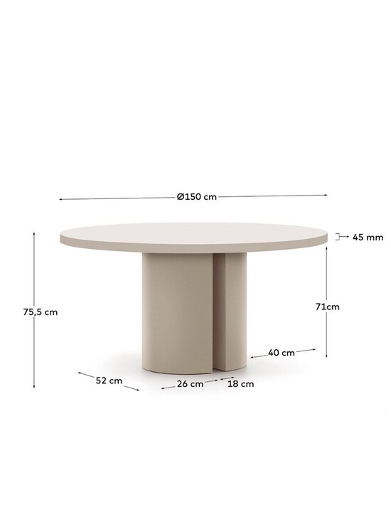 Kave Home - Nealy-ruokapöytä - LUONNONVALKOINEN - photo 9 Kave Home - Nealy-ruokapöytä - LUONNONVALKOINEN | Stockmann - photo 9