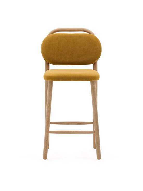 Kave Home - Helda-baarijakkara sinapinkeltainen chenille / tammi K 65 cm - BEIGE | Stockmann - photo 3