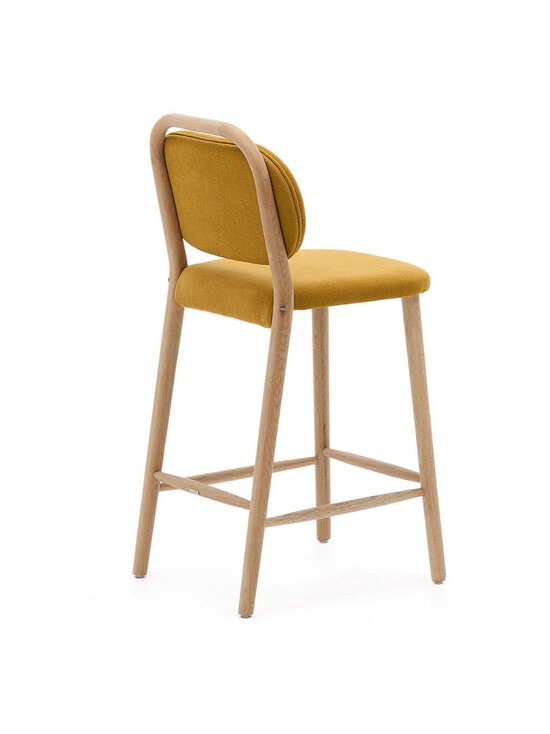 Kave Home - Helda-baarijakkara sinapinkeltainen chenille / tammi K 65 cm - BEIGE | Stockmann - photo 4