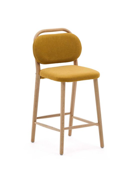 Kave Home - Helda-baarijakkara sinapinkeltainen chenille / tammi K 65 cm - BEIGE | Stockmann - photo 1