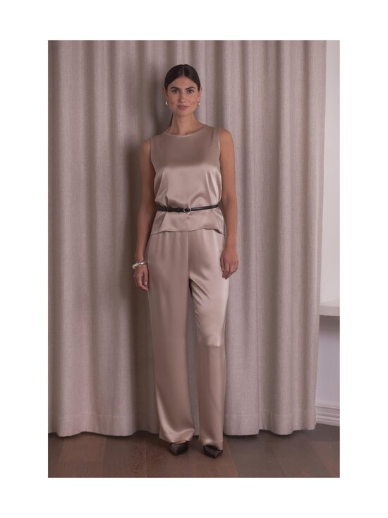 Original Story - Leveälahkeiset satiinihousut - LATTE | Stockmann - photo 2