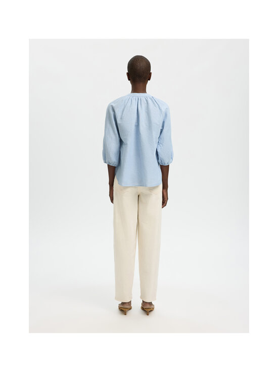 Selected - Linasegust särk SlfCleo Alberta - DUSTY BLUE DETAIL:MIX W WHITE | Stockmann - photo 3