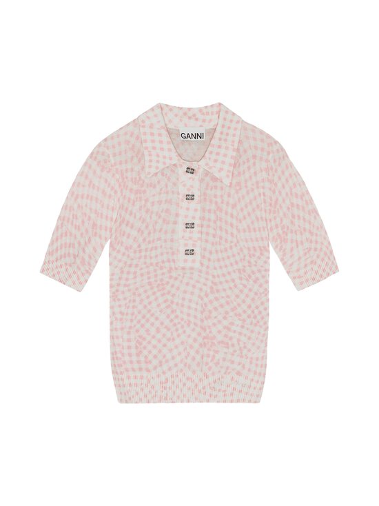 Ganni - Sheer Printed Polo -neulepusero - 038 BLEACHED MAUVE - photo 1 Ganni - Sheer Printed Polo -neulepusero - 038 BLEACHED MAUVE | Stockmann - photo 1