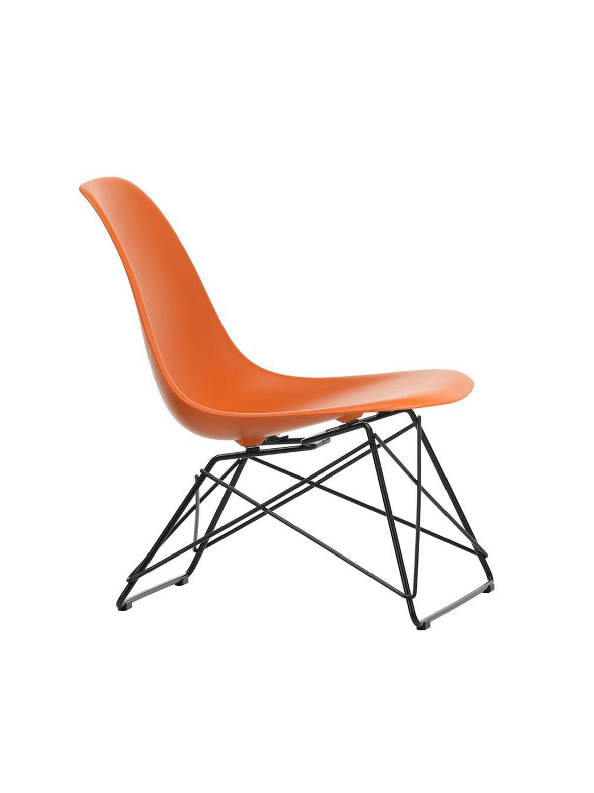 Eames lsr re -tuoli rusty orange/musta