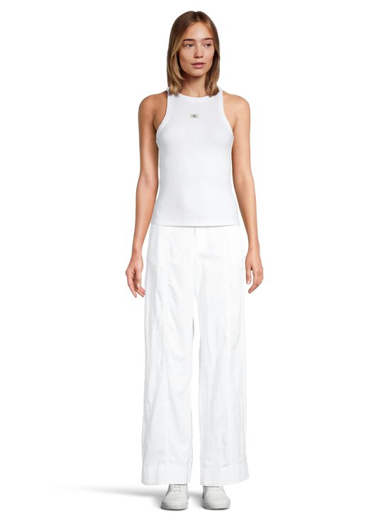 Calvin Klein Jeans - Mīkstie lina bikses - YAA BRILLIANT WHITE | Stockmann - photo 3