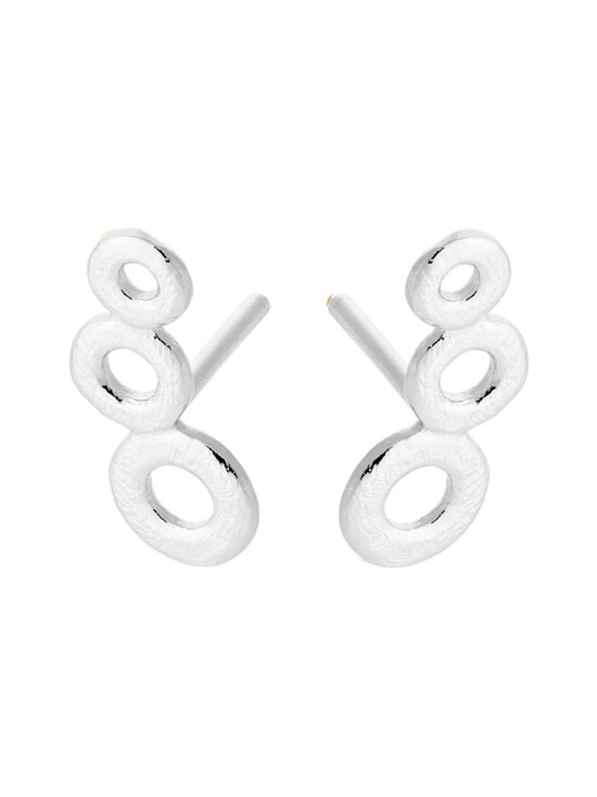 Triple Circle Silver Earrings
