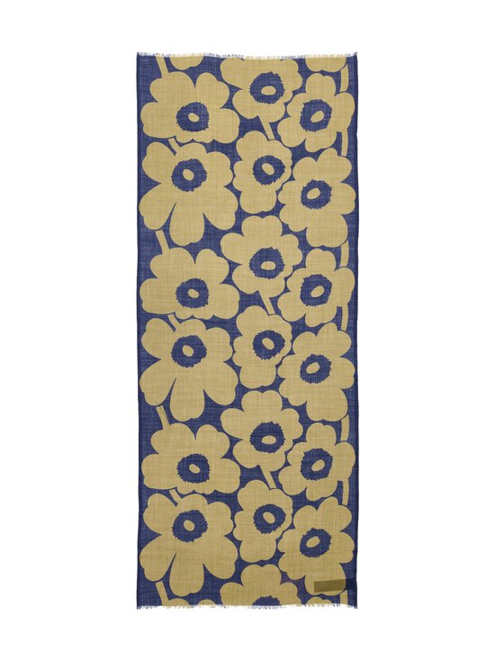 Marimekko - Fiore Unikko -villahuivi - 650 OLIVE GREEN, DARK BLUE | Stockmann - photo 1