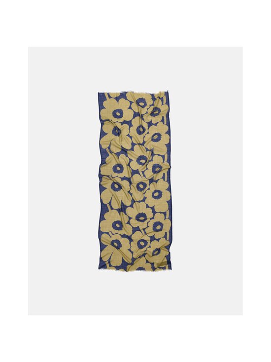 Marimekko - Fiore Unikko -villahuivi - 650 OLIVE GREEN, DARK BLUE | Stockmann - photo 2