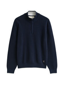 GANT - Cotton Half Zip -ribbineule - 433 EVENING BLUE | Stockmann