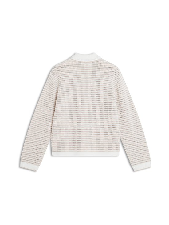 Maison Kitsuné - Lace Knit Striped -neuletakki - 0509 ECRU/PELICAN | Stockmann - photo 2