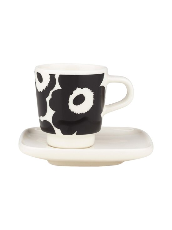 Marimekko - Oiva Unikko -espressokuppi ja lautanen - BLACK, WHITE | Stockmann - photo 1