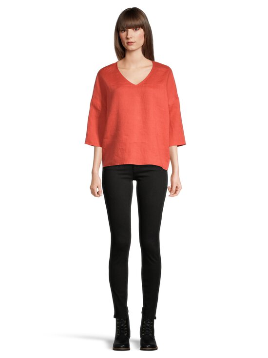ESSENTIALS by Stockmann - Megan Linen Blouse - ORANGE RED - photo 2 ESSENTIALS by Stockmann - Megan Linen Blouse - ORANGE RED | Stockmann - photo 2