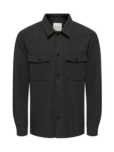 Only & Sons - Onsmark Brushed Overshirt  -takki - DARK GREY MELANGE | Stockmann