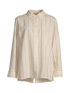 Rue de Tokyo - Seira Striped Tencel -paita - ECRU BLACK STRIPE | Stockmann