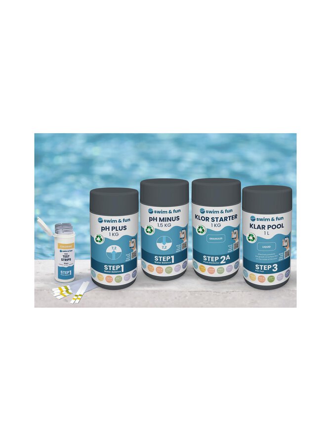 Swim & Fun - Pool Start Set Chlorine- Altaan Hoitosetti