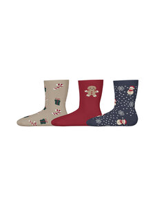 Name It - Christmas zeķes 3-pāri - PEYOTE PACK:RED DAHLIA + NAVY BLAZER | Stockmann