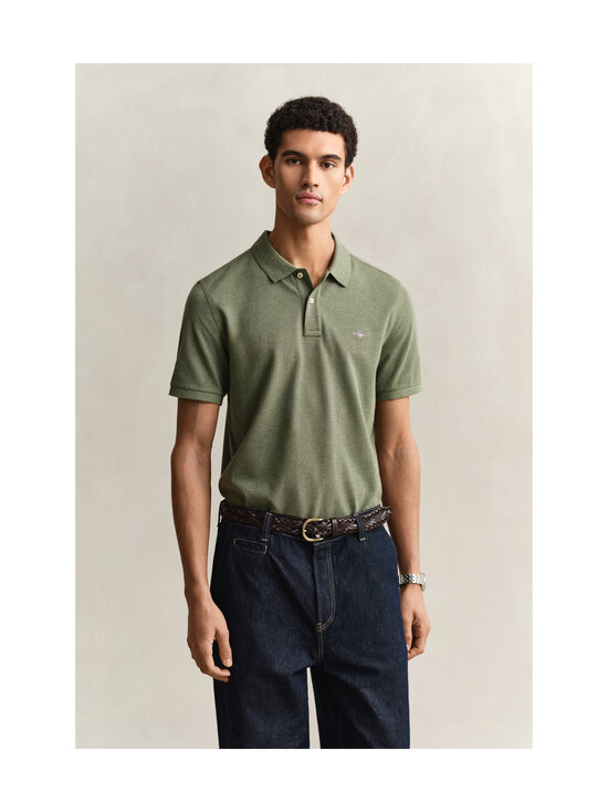 GANT - Regular Fit Shield -pikeepaita - 391 DARK CACTUS MELANGE | Stockmann - photo 2
