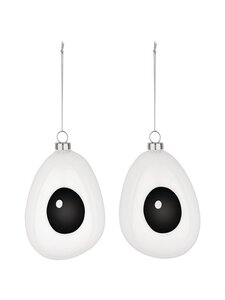 Alessi - Holly Treebies Ornament Set Of Two -joulukuusenkoriste 2 kpl - WHITE/BLACK | Stockmann