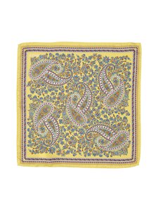 Eton - Pocket Square Paisley Silktwill -taskuliina - 40 YELLOW | Stockmann