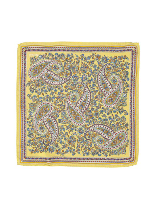 Eton - Pocket Square Paisley Silktwill -taskuliina - 40 YELLOW | Stockmann - photo 1