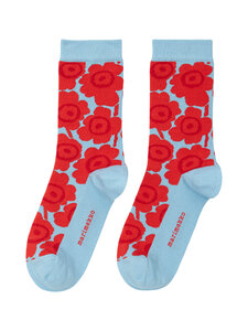 Marimekko - Sokid Linjaus Unikko - 335 RED BLUE | Stockmann
