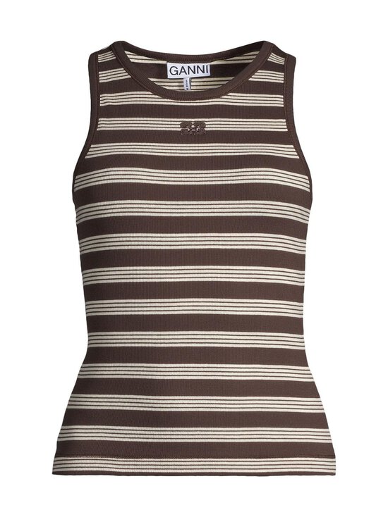 Ganni - Rib Stripe -toppi - 897 MOLE | Stockmann - photo 1