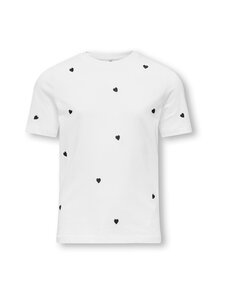 KIDS ONLY - KogKetty t-paita - BRIGHT WHITE AOP:HEARTS/BARBADOS CHERRY | Stockmann