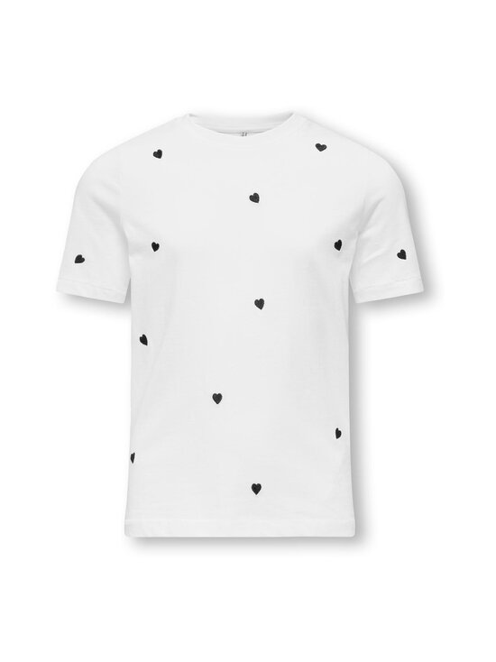 KIDS ONLY - KogKetty t-paita - BRIGHT WHITE AOP:HEARTS/BLACK | Stockmann - photo 1