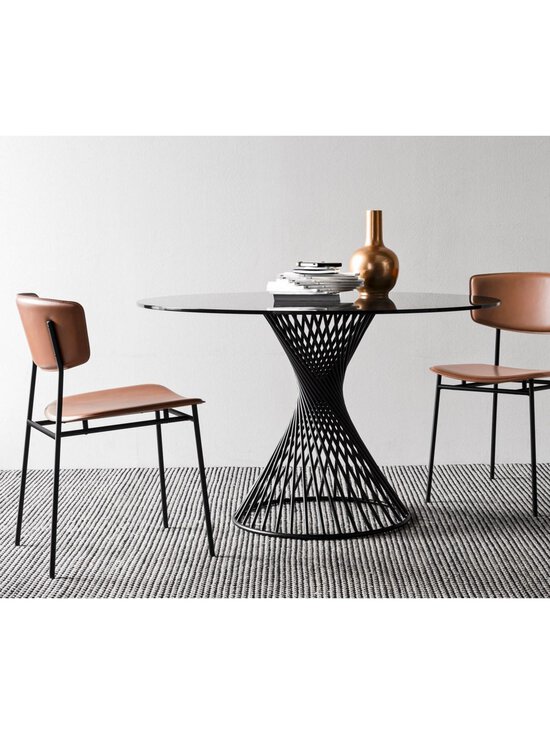 Calligaris - Vortex-ruokapöytä harmaa lasi/mattamusta ø 120 cm - BLACK | Stockmann - photo 10