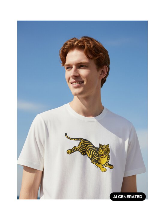 Kenzo - Jumping Tiger Slim t-paita - 02 OFF WHITE | Stockmann - photo 3