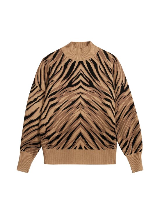 Panthia Animal Stripe Sweater -neule