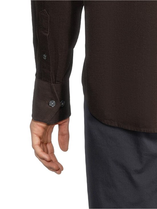 Oscar Jacobson - Straight Fit Spread Baby Corduroy -kauluspaita - 532 DARK MUD BROWN | Stockmann - photo 5