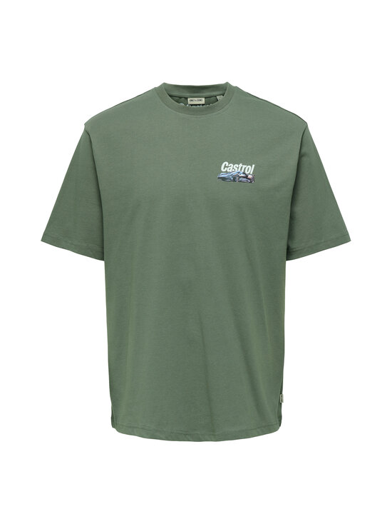Only & Sons - OnsCastrol Life Relax t-paita - CASTOR GRAY PRINT:SUPERCAR | Stockmann - photo 1