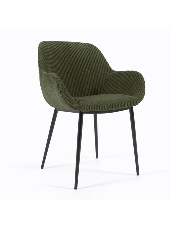 Kave Home - Konna-tuoli tummanvihreä vakosametti / musta - GREEN | Stockmann - photo 1