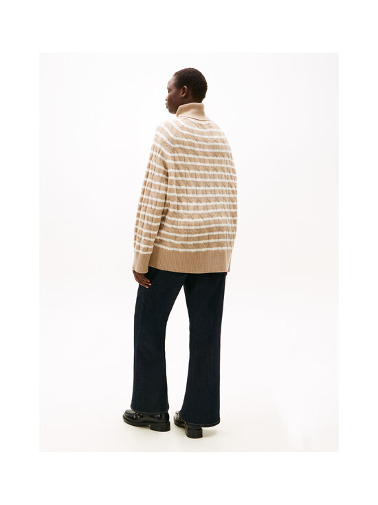 Tommy Hilfiger Curve - Soft Wool Rollneck adīts vilnas džemperis - 0AJ SAFARI CANVAS HTR/IVORY PETAL STP | Stockmann - photo 3