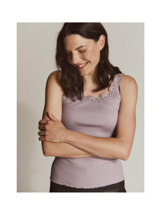 Rosemunde - RWBabette U-neck Lace - silkki-puuvillatoppi - 055 LAVENDER GREY | Stockmann - photo 3
