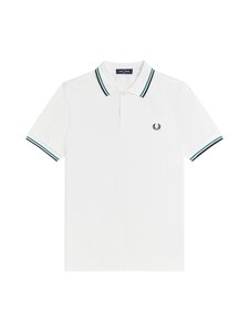 Fred Perry - The Twin Tipped -pikeepaita - SNOW WHITE / SPORTS GREEN / NA | Stockmann