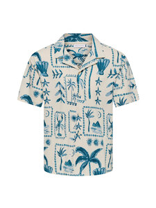Only & Sons - Lühikeste varrukatega särk OnsPiero Relax Jersey - ANTIQUE WHITE AOP:PALM | Stockmann
