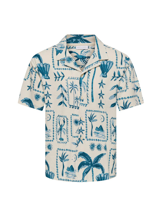 Only & Sons - Lühikeste varrukatega särk OnsPiero Relax Jersey - ANTIQUE WHITE AOP:PALM | Stockmann - photo 1