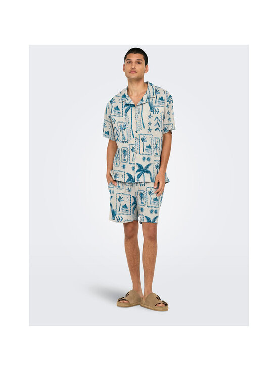 Only & Sons - Lühikeste varrukatega särk OnsPiero Relax Jersey - ANTIQUE WHITE AOP:PALM | Stockmann - photo 3
