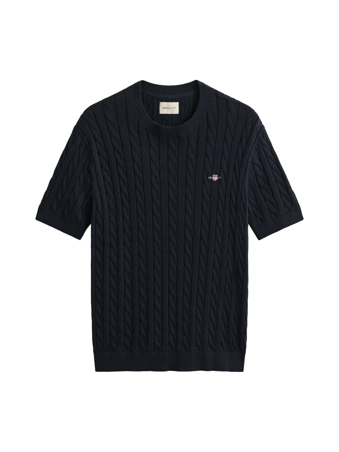 Cotton c-neck -palmikkoneule