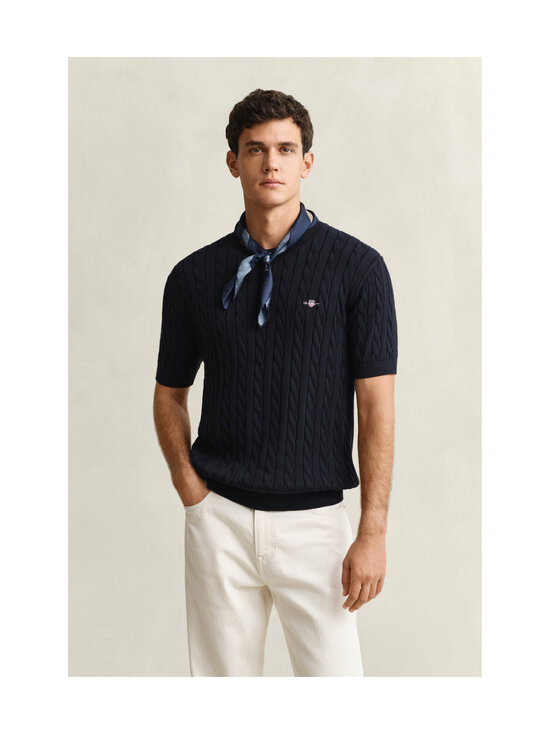 GANT - Cotton C-neck -palmikkoneule - 433 EVENING BLUE | Stockmann - photo 2
